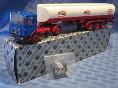 Conrad 3122, MAN Diesel Truck, Texaco Tanker Trailer, 1/50, Die-cast, W. Germany - Image 1 of 4