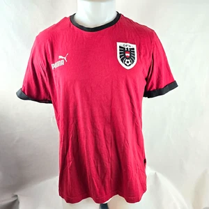 Austria National Team T Shirt Mens Large Red Osterreich Soccer Futbol Ringer Tee - Picture 1 of 12