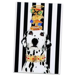 Frameless Printed Tempered Glass Wall Art, Cute 24L" x 16W" Black, white - Picture 1 of 8