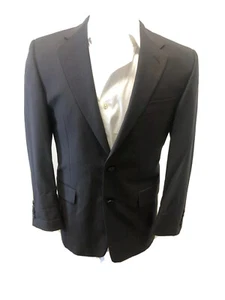 HICKEY FREEMAN Men’s Dark Brown  Pinstriped Suit 46R Jacket Drop 7 Pants NWOT - Picture 1 of 11