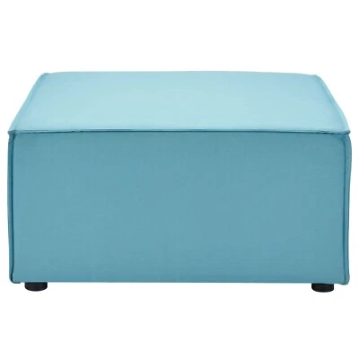 Sofá otomano seccional tapizado patio exterior Modway Saybrook en turquesa Foto 1 de 4