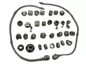 LOTE DE 31 AUTÉNTICOS DIJES PANDORA ALE ESTERLINA Y PULSERAS PANDORA DE 2 - 8" - Imagen 1 de 4