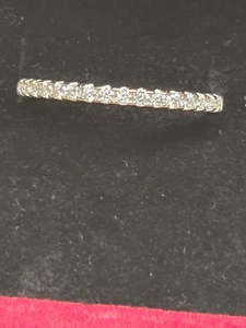 Sterling Silver & Diamond Stackable Band Size 7 - Picture 1 of 3