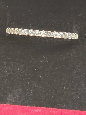 Sterling Silver & Diamond Stackable Band Size 7 - Image 1 of 3