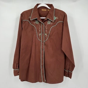 Wrangler Damen Vintage Western Hemd Größe XXL Blumen bestickt Cowgirl Rodeo - Bild 1 von 8