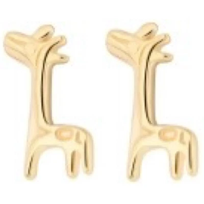 14K Solid Yellow Gold Giraffe Safari Threadless Earring Ends - Image 1 of 2