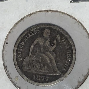 1877 90% Silver Seated Dime Fine - Picture 1 of 6