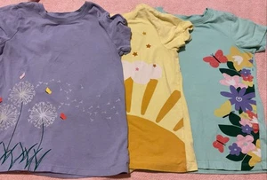 Hanna Andersson Girls lot Of 3 T Shirts Super Soft Sz 10 Butterfly Flowers Sun - Picture 1 of 6