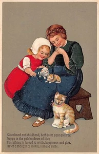 Postal: Gatito e Infancia, DB Publicado 1908, Madres e Niños, Gatitos - Imagen 1 de 2