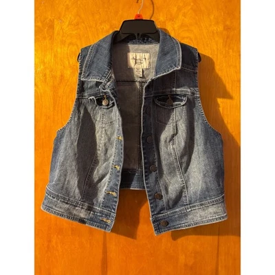 Chaleco Denim American Rag Mujer 1X Azul Jean Sin Mangas Informal Capas Foto 1 de 4