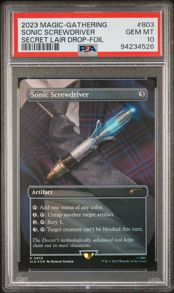 PSA 10 2023 MAGIC THE GATHERING SECRET LAIR DROP FOIL SONIC SCREWDRIVER 803 - Image 1 of 1