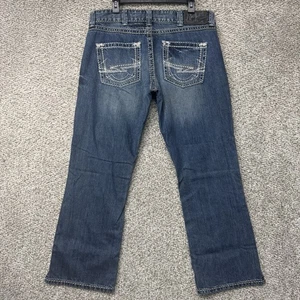Rock 47 Jeans Herren 36x30 Boot Cut Blau Denim Western Dicke Nähte Wrangler Cowboy - Bild 1 von 15