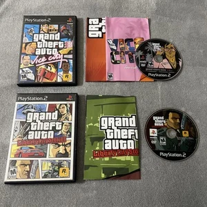 Lot 2x Grand Theft Auto Liberty City Stories Manual/Map & Vice City PS2 - Picture 1 of 5