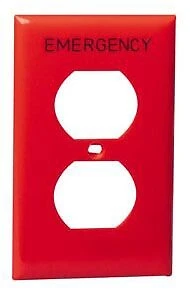 Leviton 80703-RE, placa de pared, Rd Wp 1G salida doble emergencia, 1 PC Foto 1 de 2