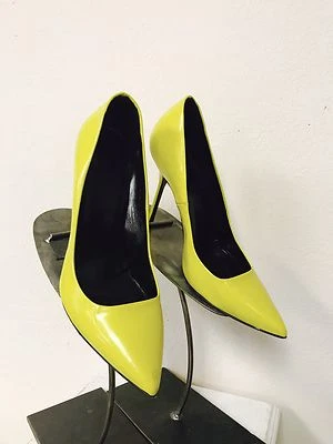 PIERRE HARDY BRIGHT YELLOW POINTY TOE PUMPS HEELS SIZE 38.5 - Image 1 of 4
