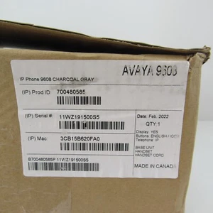 Avaya 9308 IP Phone Charcoal Gray 700480585 Components No Power Supply New - Picture 1 of 5