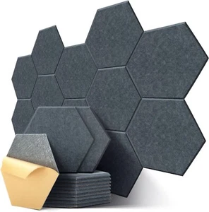 Hexagon Akustikplatten Selbstklebend 12 Stück Schallabsorber Gaming Wand B1194 - Bild 1 von 7