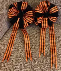 Fall Autumn Harvest Halloween Handmade Bows 2 Holiday Wreaths Crafts Home Decor - Picture 1 of 1