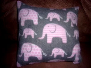 ELEFANTENFAMILIE ROSA WEICHER FLEECE KISSENBEZUG 12"X12" HANDGEFERTIGT - Bild 1 von 2