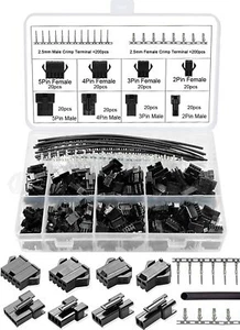 570Pcs 2 3 4 5 Pin 2.5 mm Pitch Male and Female Connector Female Adapter - Picture 1 of 7