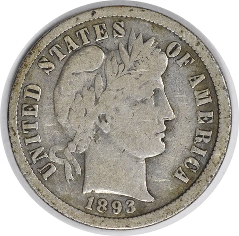 1893-O Barber Silver Dime F Uncertified #922 Cover