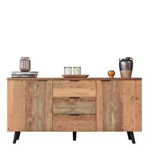 Vintage Sideboard Holz Anriche Kommode mit 3 Schubladen TV Schrank Highboard - Bild 1 von 12