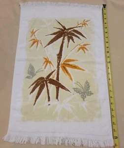 New! 3 PC VTG SPRINGMAID MOD Floral Art MCM Hand Towel Fringe 16"X25". Sample! - Picture 1 of 4