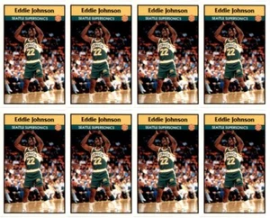 (8) 1992 Panini Stickers #57 Eddie Johnson Seattle SuperSonics Card Lot - Picture 1 of 2