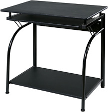Onespace Stanton Computer Desk with Pullout Keyboard Tray, Black