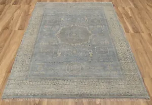 8x10 Blue Modern Hand-Knotted Oushak Wool Rug I P-1152 - Picture 1 of 14