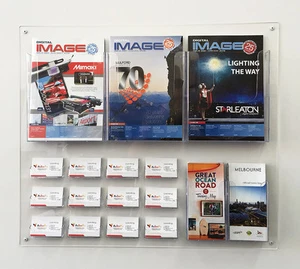 3A4+2DL+12 BZ Card Holder- Brochure Holders with Business Card Holders - Picture 1 of 4