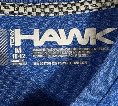 Camiseta Tony Hawk Azul Cuello en V Niños Mediana 10-12 Foto 1 de 4