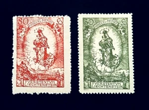 LIECHTENSTEIN Stamp Lot - 1920 King Johann I 80th Birthday Sn 47,48 MLH r50 - Picture 1 of 2