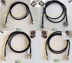 1 x RG58 UHF PL259 MALE or SO239 FEMALE to BNC MALE or Female Bulkhead RF Cables - Picture 1 of 6