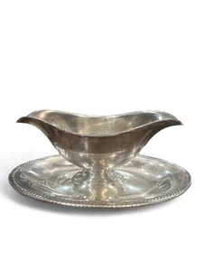 Castleton International Silver Co Sauciere mit aufgesetzter Schale 683 Silber - Bild 1 von 4