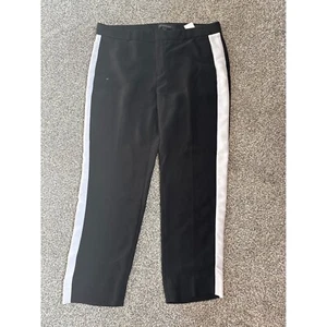 Pantalones de Carrera Banana Republic Negro Blanco Rayas Pantalones Negocios Talla 8 - Imagen 1 de 10