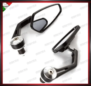 COPPIA SPECCHIETTI RETROVISORI MANUBRIO PER MOTO/SCOOTER CAFE RACER BAR END - Imagen 1 de 7