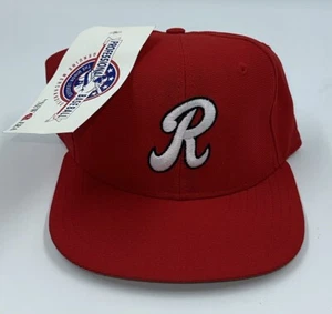 Vintage New Era Pro Model Rochester Red Wings Red Grey Bottom SnapBack Hat M-L - Picture 1 of 7