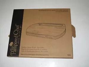 NIB PAMPERED CHEF #1003 Reversible Bamboo Cheese Cutting Board - Picture 1 of 2