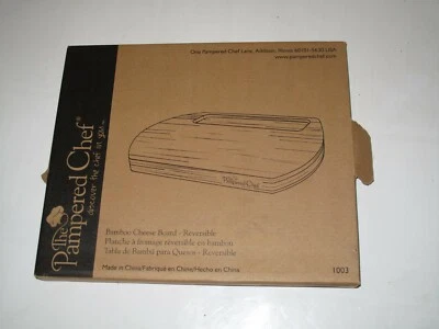 NIB PAMPERED CHEF #1003 Reversible Bamboo Cheese Cutting Board   - Image 1 of 2