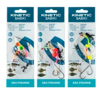 Kinetic Sabiki Surf Rig Brandungs-Vorfach Weitwurf-Vorfach Surf-Vorfach Flunder - Bild 1 von 2