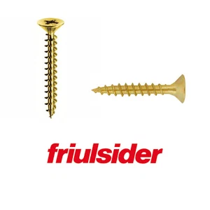 50 viti per legno gialle truciolato 3 x 30 mm interamente filettate zincate a cr - Foto 1 di 1