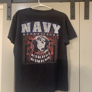 vtg 90s UNITED STATES NAVY GREAT LAKES ILLINOIS MILITARY T-Shirt Large - Picture 1 of 5