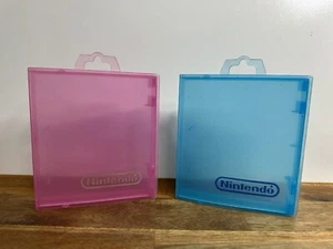 Vintage Nintendo NES Cartridge Clear Plastic Storage Cases x2 Blue/Pink - Picture 1 of 16