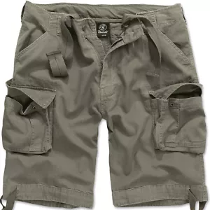Brandit Urban Legend Mens Army Cargo Combat Shorts Vintage Camping Cotton Olive - Picture 1 of 11