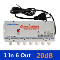 1 In 6 Out CATV Cable TV Video Signal Amplifier AMP Booster Splitter 