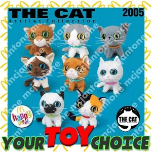 McDonald's 2005 El gato pequeño felpa gatito lista de arte collar CABEZA GRANDE TU ELECCIÓN DE JUGUETE - Imagen 1 de 27