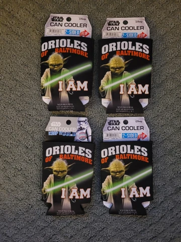 ( 4 ) WINCRAFT STAR WARS  BALTIMORE ORIOLES NEOPRENE CAN COOLER ( NEW ) Cover