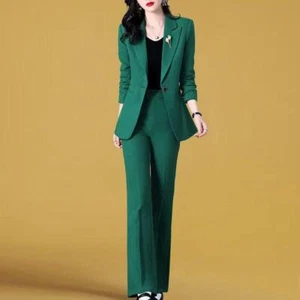 Women Business Formal Blazer Lapel Casual Two Piece Elegant Pants Suits Fashion - Picture 1 of 8