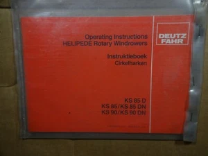 Deutz Fahr KS 85 90 85D Helipede Rotary Windrower Owner Operators Manual - Picture 1 of 2